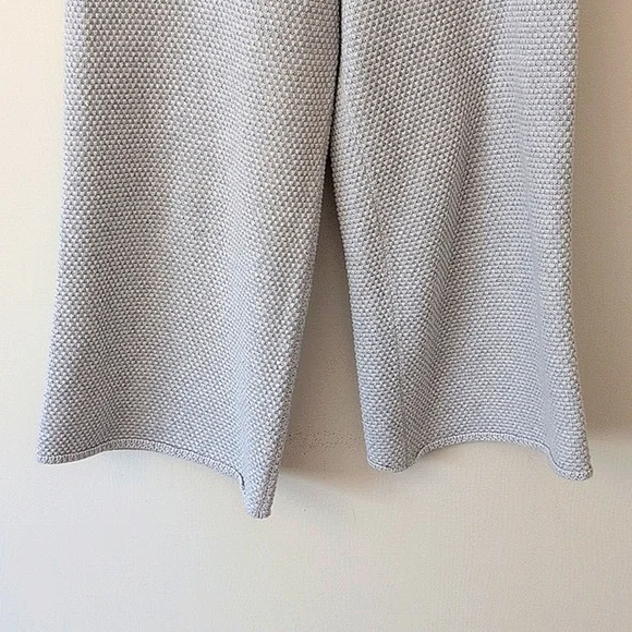 FP Beach Womens Med Textured Wide Leg Cropped Pull On Pants Gray Cottage Coastal - Picture 2 of 7